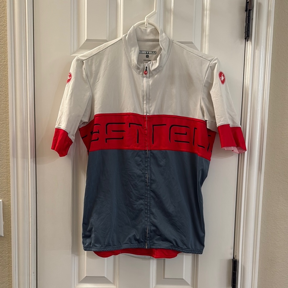 Red and Gray Cycling Jersey and Bib